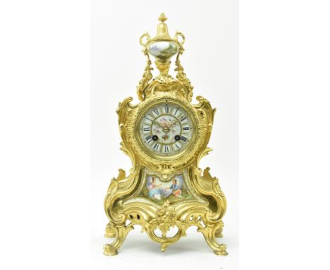 Japy Freres - a French late 19th century eight day movement Rococo style mantle clock. The two train mantel clock featuring p