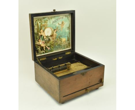 A French continental 19th century mahogany cased Polyphon disc operated music box. The music box with gilt metal Marque de Fa