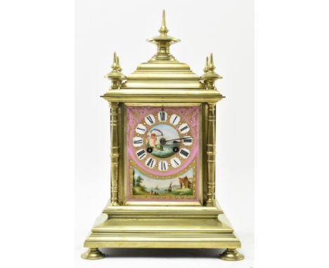 Attributed to Achilles Brocot - a 19th century French eight day movement mantel clock. The mantle clock of gilt metal, featur