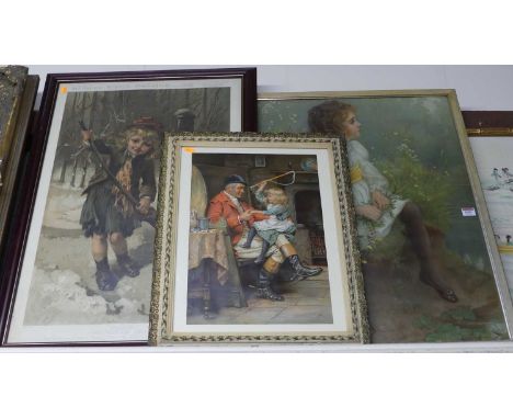 After Maynard Brown - 'Pluck', Pear's advertising print from Christmas 1892, the full sheet 75 x 50cm; together with two othe