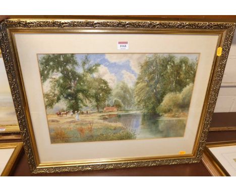 Arthur Wilkinson - Pastoral scene with horse and cart, watercolour, signed lower left, 31x48cm
