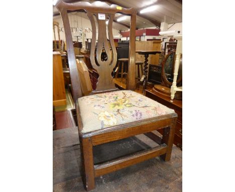 An early 19th century provincial child's splatback single dining chair in the Chippendale taste 