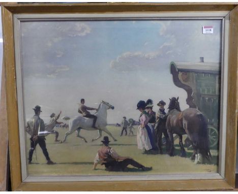 Alfred Munnings - The Horse Fair, framed print, 48 x 60cm