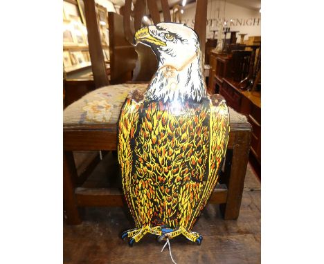 An enamel bald eagle sign, 42x20cm