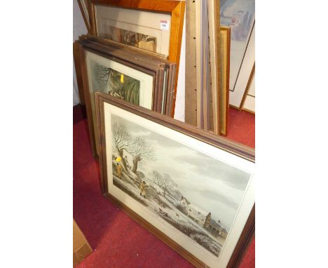 After Samuel Howitt - reproduction set of four shooting prints, one other sporting print after Henry Alken, and one other Vin