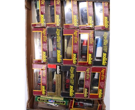 One tray containing a quantity of Corgi and Solido related modern issue diecasts to include a Delage D8120 1939 saloon and ot