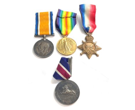 ww1 trio  to g-4425 L.Cpl a.j.mumford r.suss.r pte on pair with british gas light company medal 1908-1933 