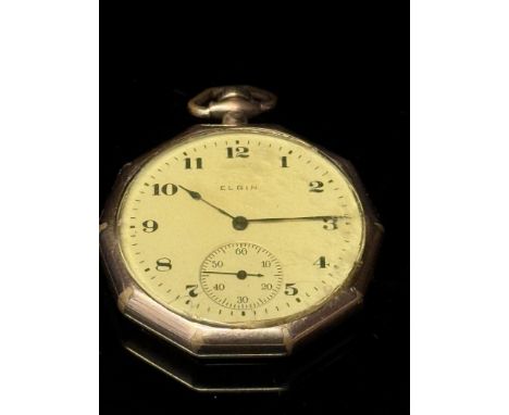 Elgin gold plated pocket watch with sub second dial 