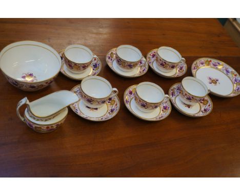Spode tea service c1805/1810 lustre tea service, good all round condition - cream jug stapled & painted 