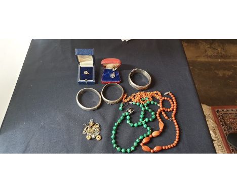 Pair of 14ct hoop earrings, and two pairs of 9ct earrings, pair of paste earrings in the antique style, three sterling silver