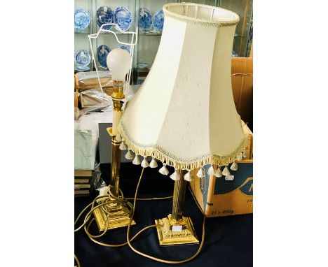 A 20th Century Valsan brass lamp; another similar (2)