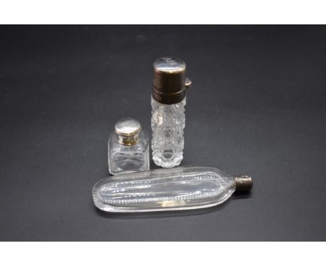 A late Victorian silver mounted cut glass scent flask, by C C May &amp; Sons, Birmingham 1896, 9cm; together with another ant