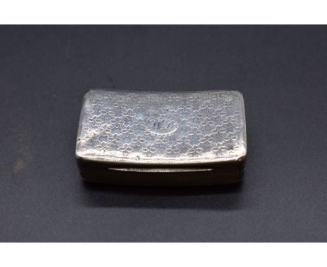 A George III silver snuff box, by&nbsp;John Shaw, Birmingham 1807, 6cm, 38g, 