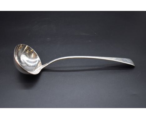 A George III silver Old English pattern soup ladle, by&nbsp;William Eley &amp; William Fearn, London 1804, 31cm, 190g 