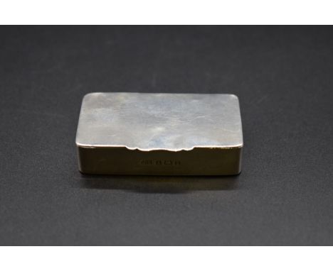 An Edwardian rectangular silver snuff box, by&nbsp;Joseph Gloster Ltd, Birmingham 1903, 5.8cm, 35g. 