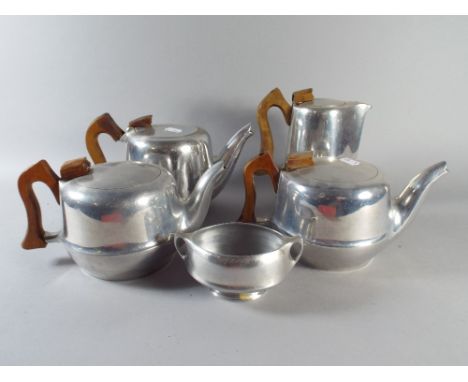 A Five Piece Picquot Ware Tea Service. 