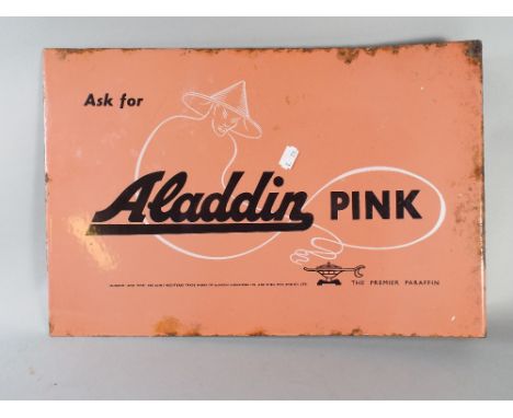 An Enamel Sign for Aladdin Pink Paraffin. 