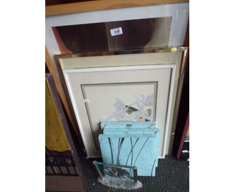 Various Prints, Mantle Clock Etc. 