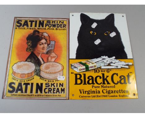 Two Reproduction Enamel Signs.