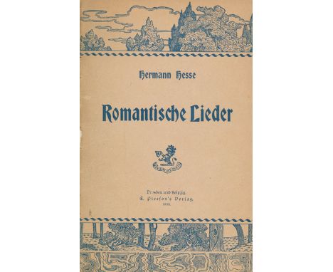 Hesse,H.: Romantische Lieder. Dresden u. Leipzig, E. Pierson, 1899. (18,5:11,5 cm). 2 Bll., 44 S. Mod. Pp., OU. beigebunden, 