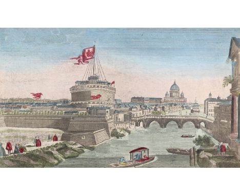 Italien.: Konvolut von 13 kolor. Kupferstiche (wohl alles Guckkastenkupfer).  U.a. dabei: "Vue Perspective de l'Eglise et de 