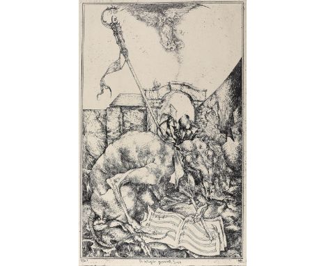 Zander, Heinz: (1939 Wolfen). Prästigiar genannt Suso. Radierung. 1967. 26,7 x 17,5 cm. I.d.Pl. dat., betitelt u. monogr. In 