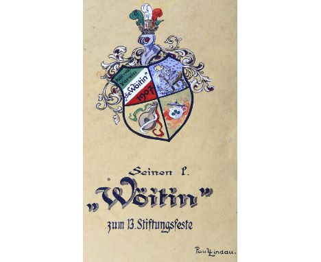 Album: des Fürther Vereins "Wöitin" zu Stiftungsfesten, Versammlungen, Jahresberichten, etc. Teils Typoskr., teils deutsche H