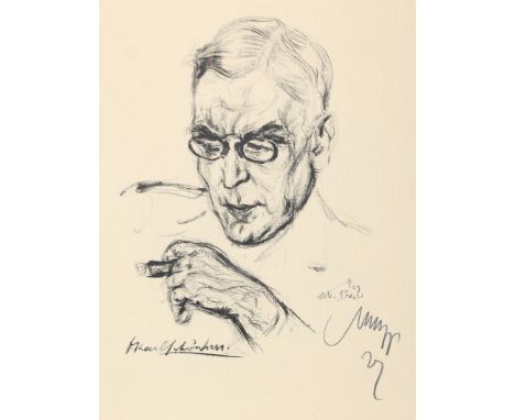 Stumpp, Emil: (1886 Neckarzimmern - Stuhm 1941). Karl Schönherr (1867-1943). Brustbild. Lithogr. auf geripptem Papier, 1927. 
