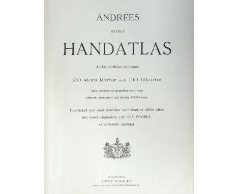 Andree,R.: Andrees stora Handatlas. Andra nordiska upplagan. 130 stora kartor och 140 bikartor... Bearbetad och med nordiska 