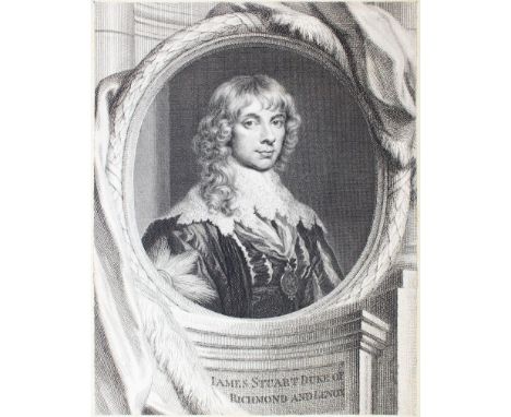 Houbraken, Jacob: (1698 Dordrecht - Amsterdam 1780). James Stuart Duke of Richmond and Lenox (!). Brustbild im Oval im Dreivi