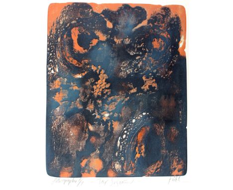 Kühl, Siegfried: (1929 Berlin 2015). Ohne Titel. Farblithographie. 53 x 42,5, Blgr. 61,5 x 48 cm. Sign., bez. "Lithographie 1