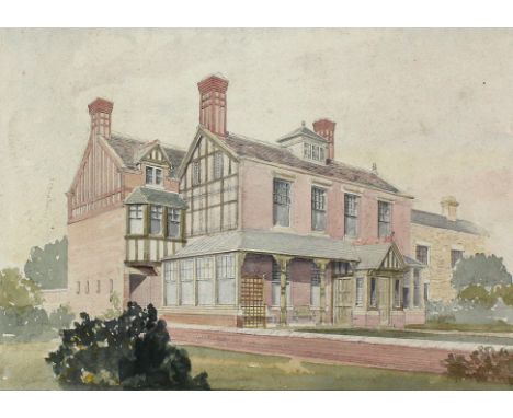 Liverpool,: Bootle. "Old Hall Bootle". Aquarellierte Bleistiftzeichnung, anonym. Anfang 20.Jh. Ca. 17 x 23,5 cm, Blgr. ca. 32