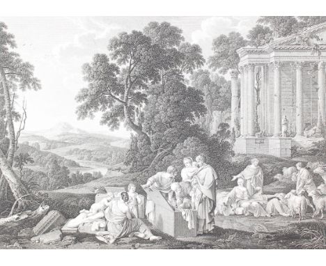 Hyre, Laurent de la: (1606 Paris 1656), nach. Laban cherchant ses idoles dans les bagages de Jacob. Kupferstich. Gest. v. I. 