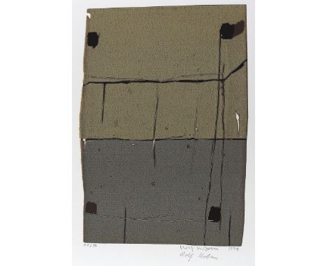 Urban, Rolf: (1958 Bretten). Ohne Titel. Holzschnitt auf Fabriano, 1994. Ca. 31 x 20,5 cm. Unten mit Bleistift sign., dat., u