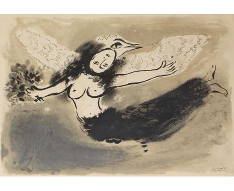 Chagall, Marc: (1887 Peskowatik bei Witebsk - Saint-Paul-de-Vence 1985). Femme-oiseau. Farblithographie auf Papier. E. und in