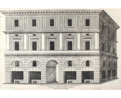 Lafréry, Antonio: (1512 Orgelet - Rom 1577). Palazzo Alberini Cicciaporci, Senni, Rom. Kupferstich. 16. Jhdt. 32 x 47,6 cm. A