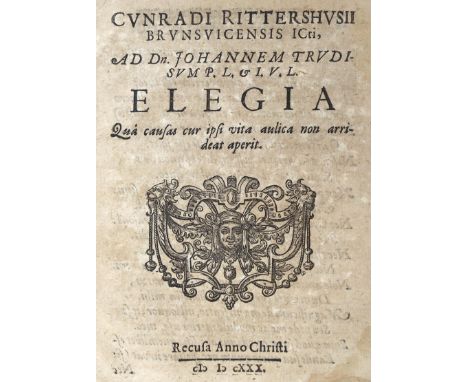 Konvolut: mit 3 Positionen. Jwls. ausgebunden. Kl.4°.  ╔Enthält: Poematia sacra╗, augustissimo christi corpori dicata... Ingo