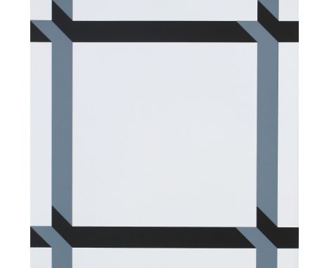 Schuler, Alf: (1945 Berchtesgaden). Rahmen in Schwarz u. Grau auf weißem Grund. Farbserigraphie auf leichtem Karton 1972. 47,