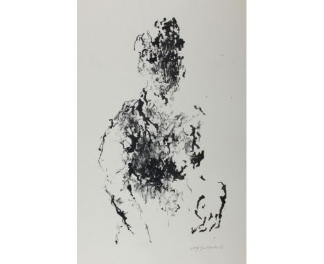 Buchholz, Wolff: (1935 Hamburg 2010). Portrait. - Person in der Natur. 2 Lithographien für Griffelkunst, Hbg. 1963. Blgr. je 