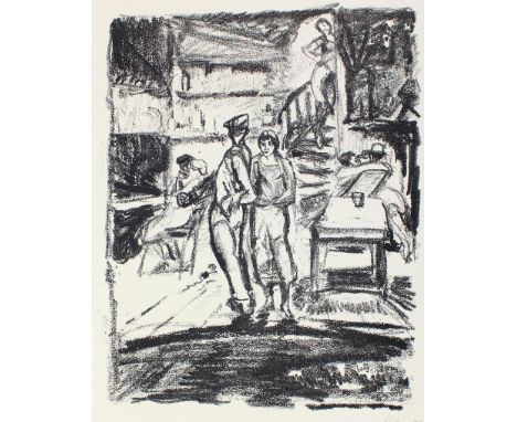 Gerson, Hans: (1882 Berlin - 1941). Vorstadt in Brüssel. Lithographie, 1916. Ca. 27 x 20, mit breitem Rd. Unten rechts sign. 