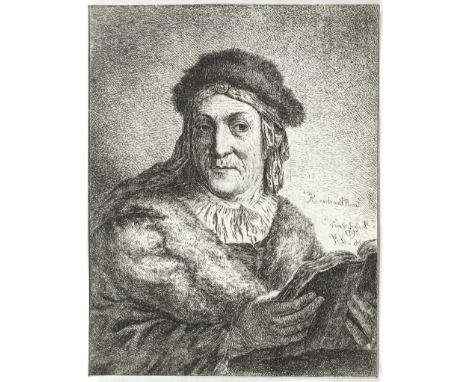 Weiss, Bartholomäus Ignaz: (1740 München 1814). Portrait einer Dame. Radierung nach Rembrandt van Rijn. 1789. 18,8 x 14, 5 cm