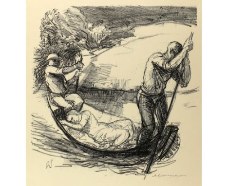 Schinnerer, Adolf Ferdinand: (1876 Schwarzenbach a.d. Saale. - Ottershausen 1949). "Kahn". Lithographie auf Bütten. Ca. 27,3 