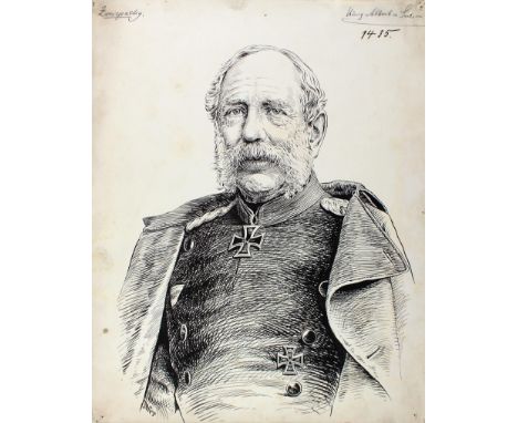 Portraits.: König Albert von Sachsen (1828-1902). - Prinz Georg von Sachsen (der jüngere Bruder von Albert, 1832-1904). 2 Hal