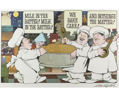 Sendak, Maurice: (1928-2012). Milk in the Batter! 1993. Bildgr.: ca. 24,5 x 40 cm. Photolithographie. Signiert. Gerahmt.   R