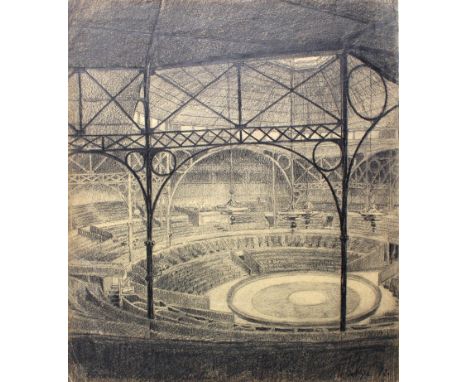 Wintzer, Richard: (1866 Nauendorf bei Halle - Berlin 1952). 4 Bl. mit Ansichten. Kohle- u. Bleistiftzeichnungen, 1884-1890. B