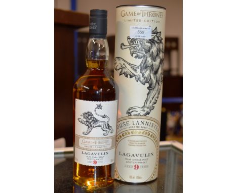LAGAVULIN GAME OF THRONES HOUSE LANISTER, HEAR ME ROAR 9 YEAR OLD ISLAY SINGLE MALT SCOTCH WHISKY, WITH PRESENTATION BOX - 70