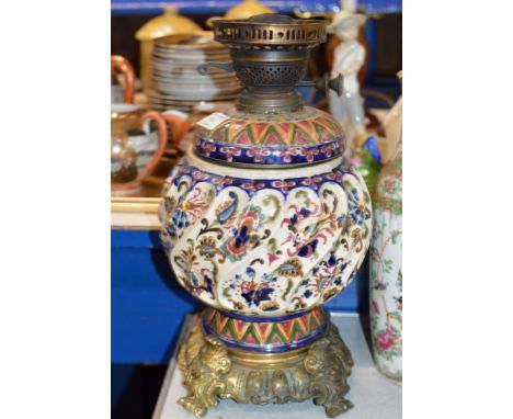 IZNIK STYLE POTTERY PARAFFIN LAMP    
