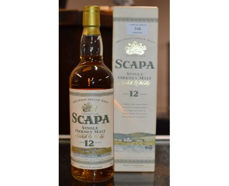 SCAPA 12 YEAR OLD SINGLE MALT SCOTCH WHISKY FROM THE ISLANDS OF ORKNEY, WITH PRESENTATION BOX - 70CL, 40% VOL    