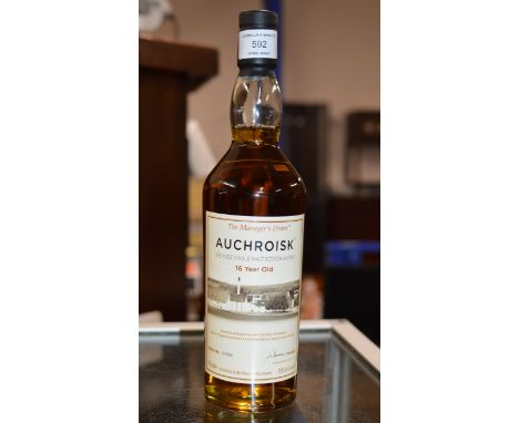AUCHROISK THE MANAGER'S DRAM 16 YEAR OLD SPEYSIDE SINGLE MALT SCOTCH WHISKY - 70CL, 55.6% VOL    