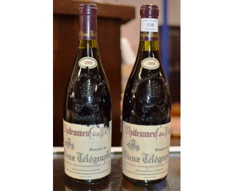2 BOTTLES OF VINTAGE 1989 CHATEAUNEUF DU PAPE - EACH BOTTLE = 750ML, 14% VOL    